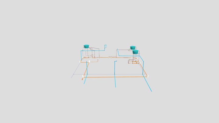 Instalações hidrossanitárias casa Macaúbas 3D Model