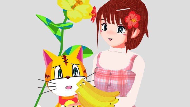 Emily and Orange are friends😆 3D Model