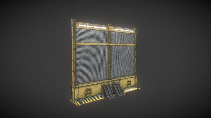 Sci-Fi / Industrial Security Barrier 3D Model