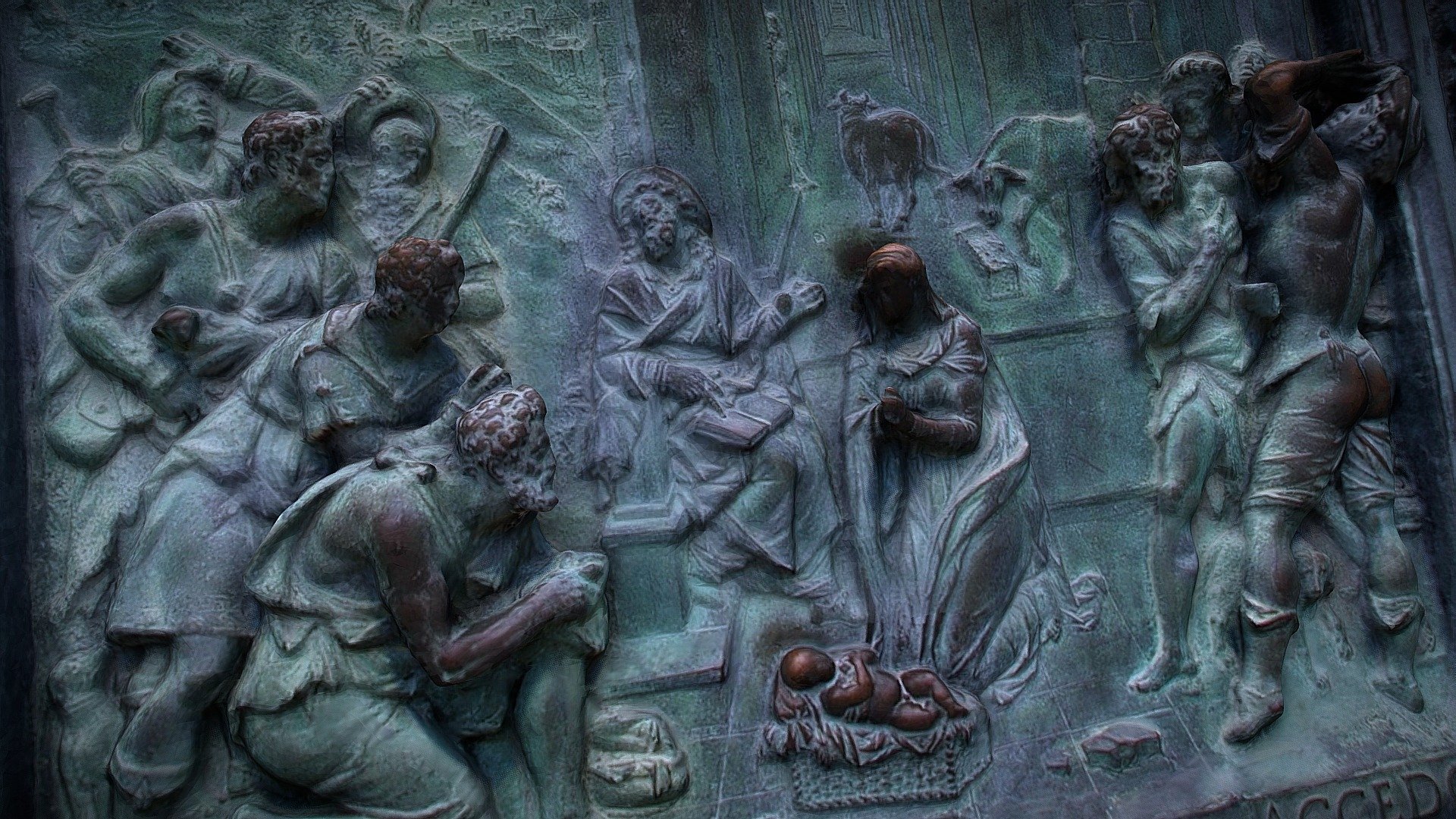 Puerta de la Catedral de Pisa, Italia.