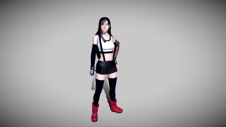 Low Poly Final Fantasy Tifa 3D Model
