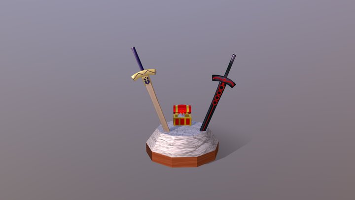 Assignment 1 Sword,Chest and Bottle 3D Model