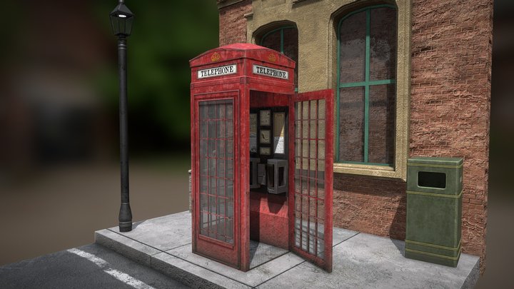 Telephone Booth Environment 3D Model
