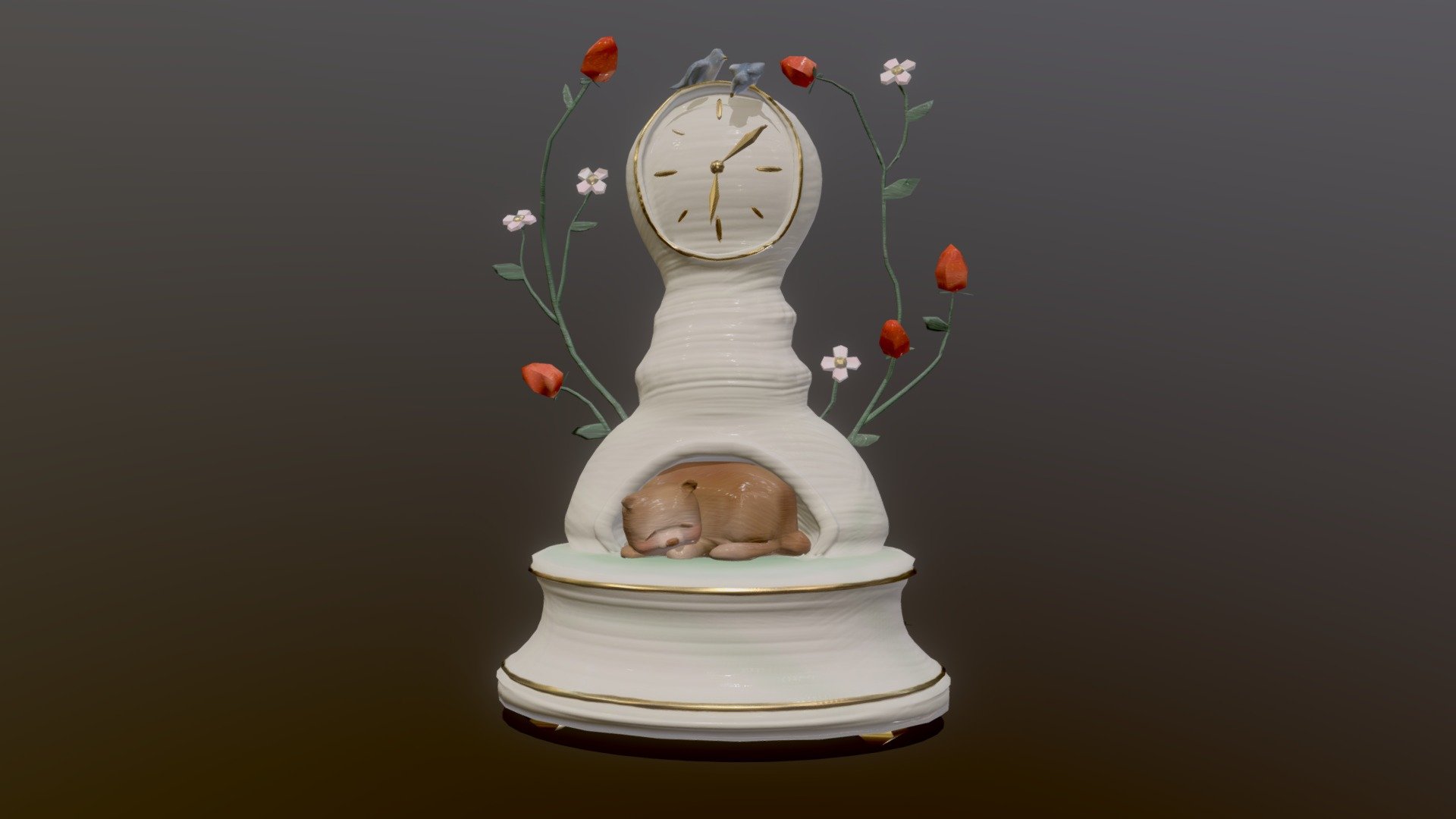 Handmade Porcelain Mantel Clock