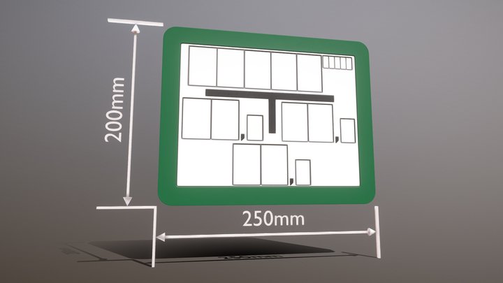 Hinweisschild Hydrant grün 200x250mm 3D Model