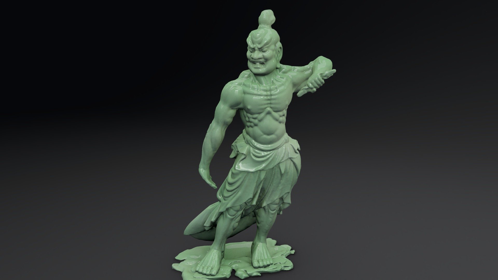 青磁風金剛力士 / Celadon-like statue of Kongo-Rikishi - 3D model