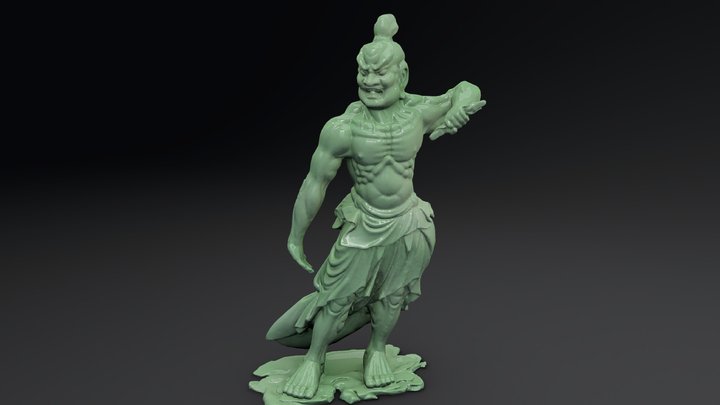 青磁風金剛力士 / Celadon-like statue of Kongo-Rikishi 3D Model