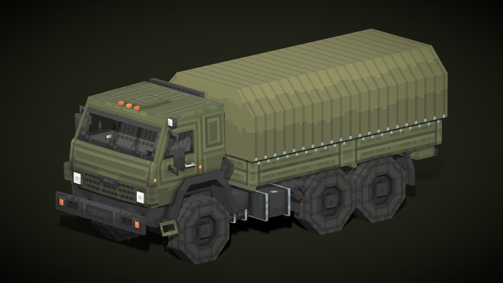 KAMAZ-5350 russian military truck Minecraft 3D Model