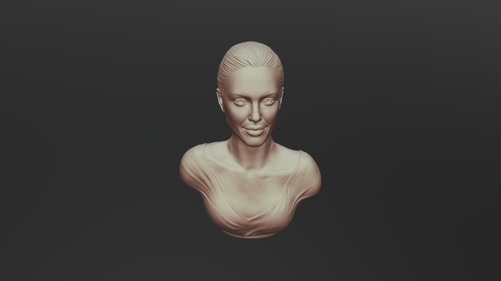 Angelina Jolie 3D bust ready to 3D print 3D Model