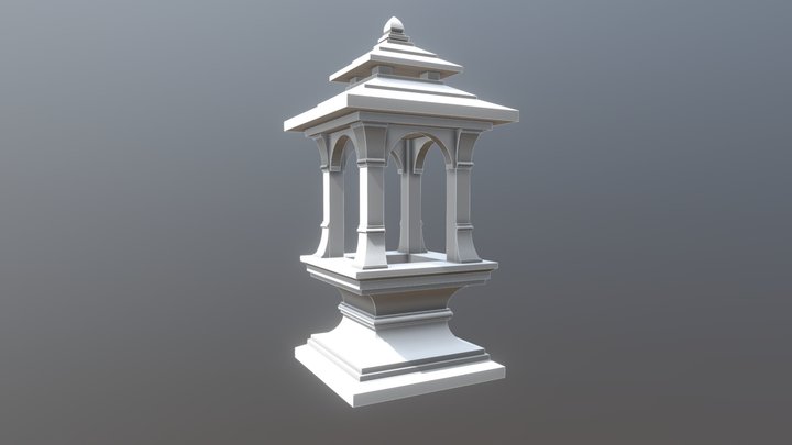 Vedic Style Temple Architecture 3D Model