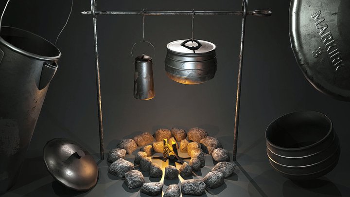 Camping Fire Pit 3D Model