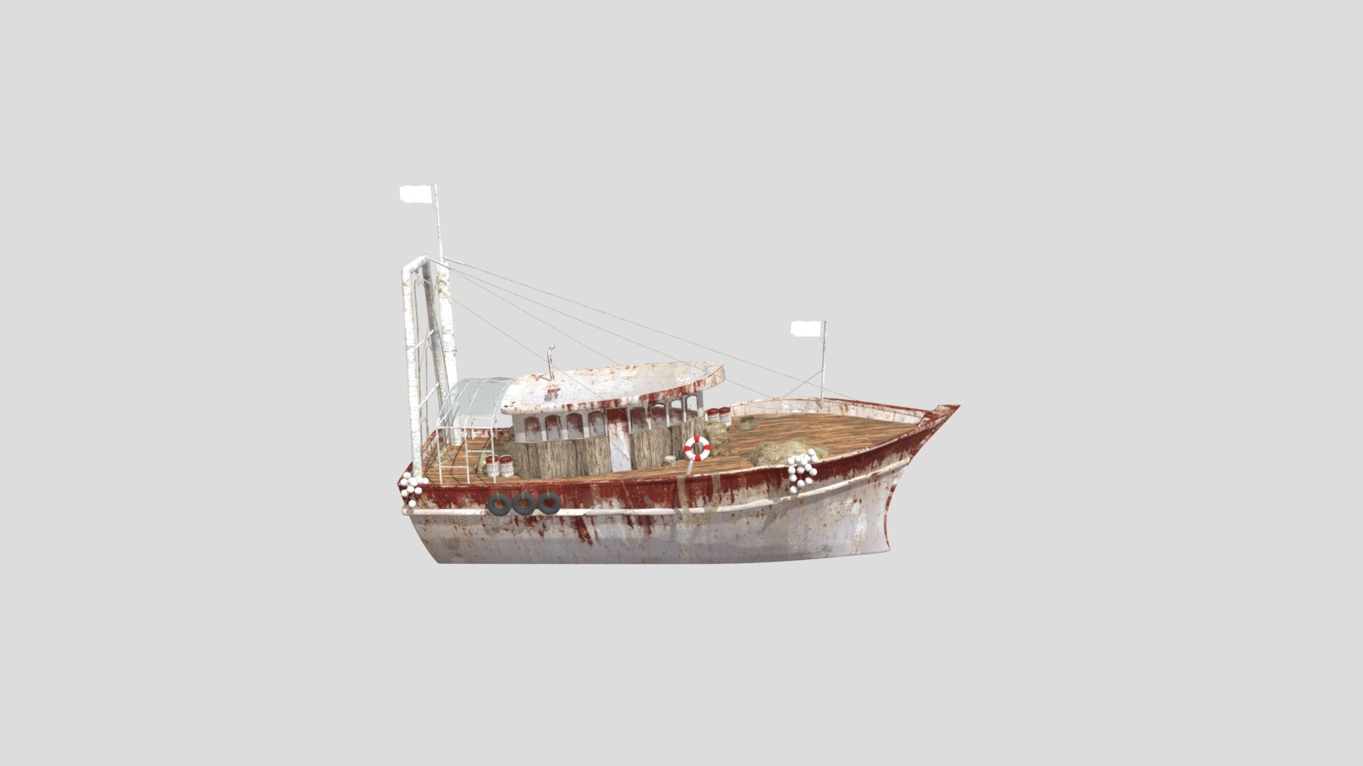 Fishing Rusty Boat - 3D model by fardor [52077d1] - Sketchfab