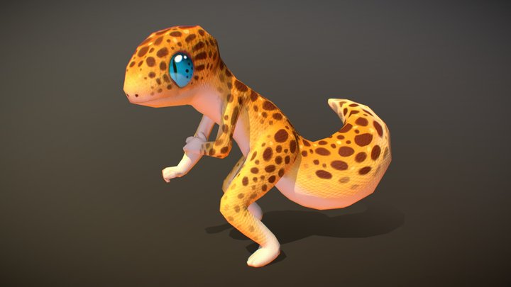 Shy Leopard Hunter [Hand Painted] 3D Model