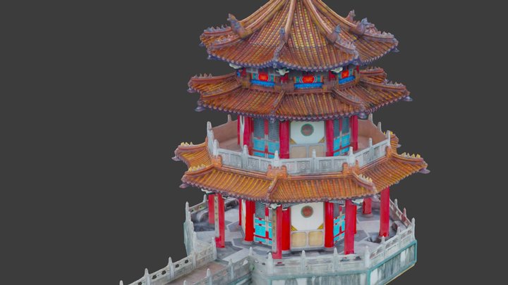 Chinese Pagoda in Taipei, Taiwan 3D Model