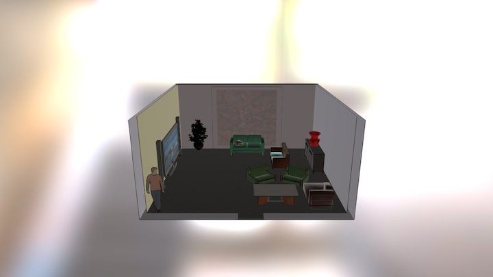 Room with Painting 3D Model