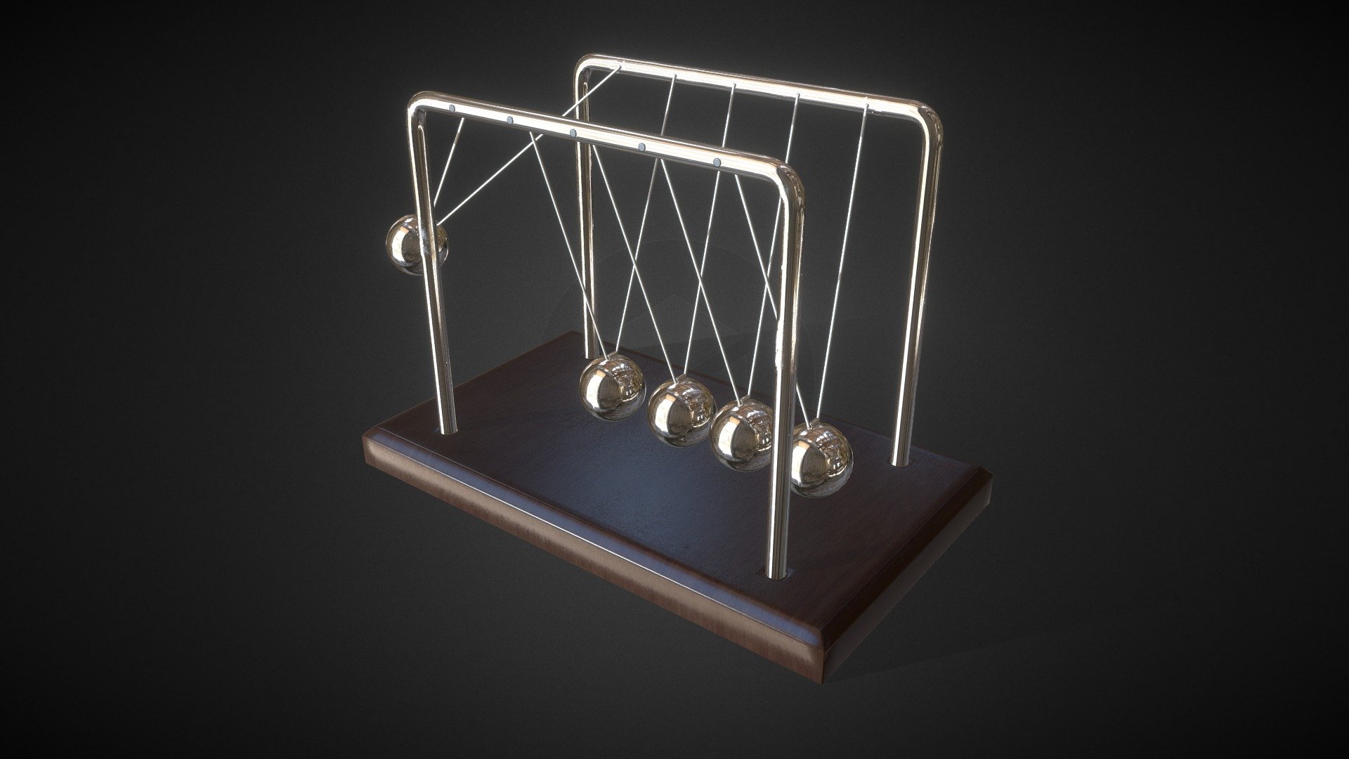 Pendolo di Newton - Newton pendulum, 3D CAD Model Library