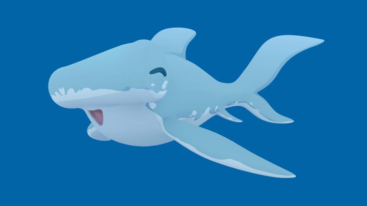 Happy Shark Swimming 3D Model
