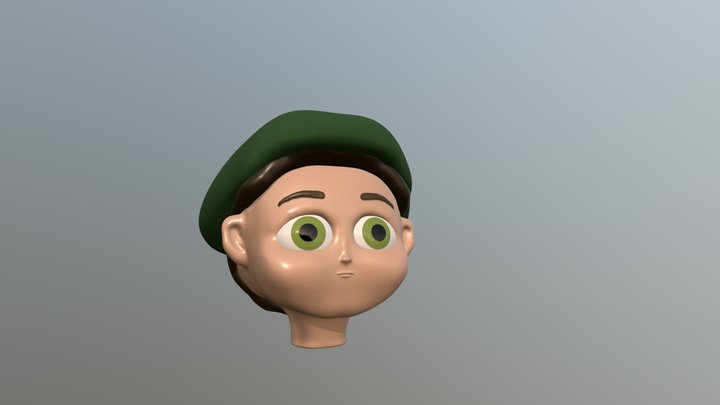 Cartoon Face 3D Model