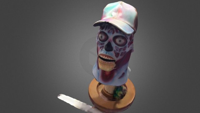"They Live" Mask with BTTF2 Hat (scan) 3D Model