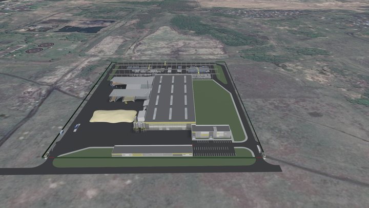 Завод Уфа 3D Model