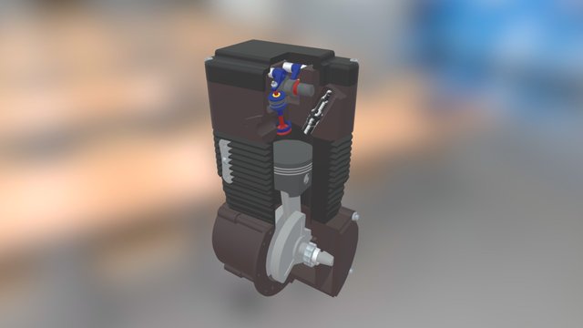 Motor 4 tiempos / 4 Stroke engine 3D Model