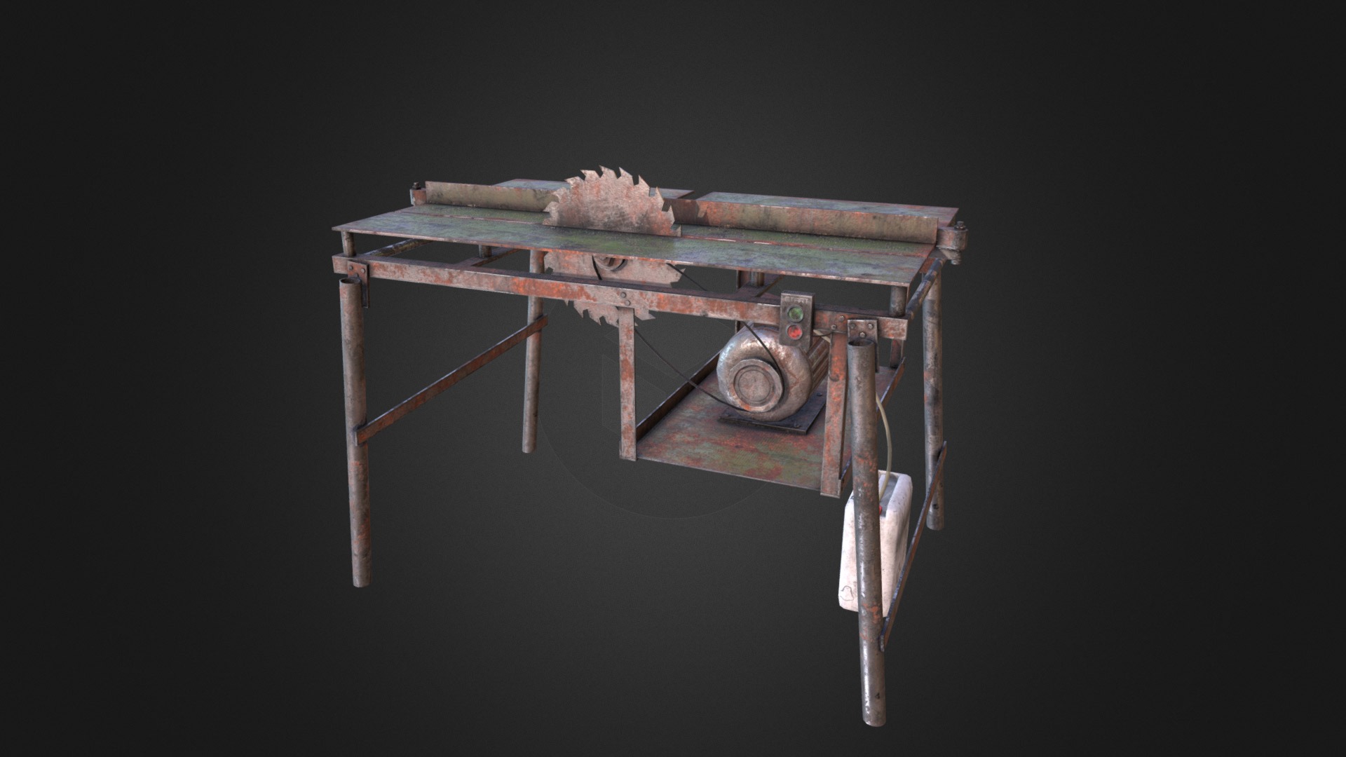 3D model Hand Made Circular Machine - This is a 3D model of the Hand Made Circular Machine. The 3D model is about a wooden box with a metal frame.