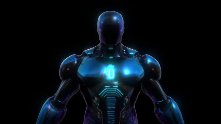 Futuristic Soldier 3D Model