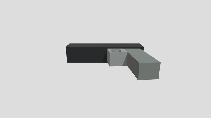 Low poly gun 3D Model