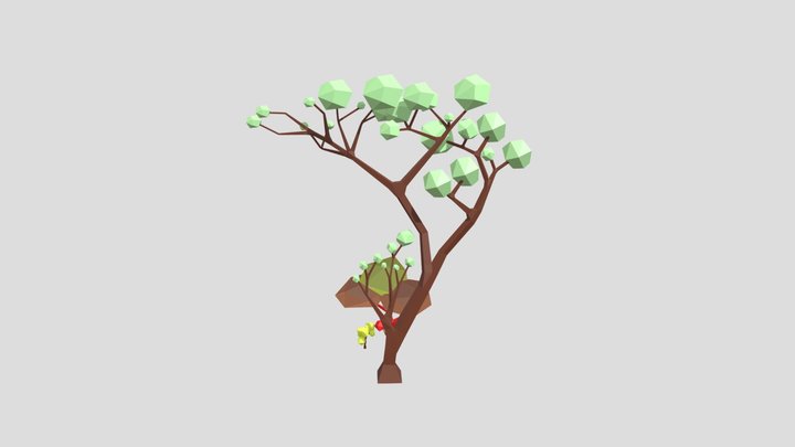 low poly tree for webgl 3D Model