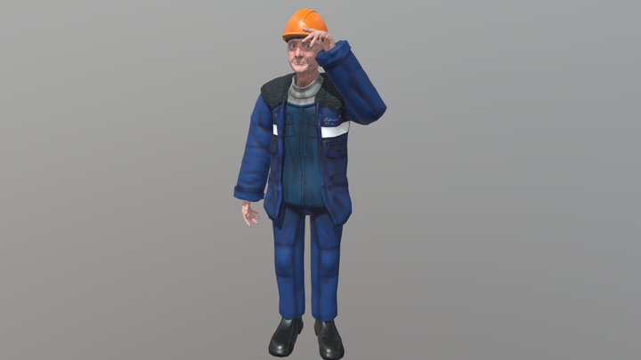Old Worker 3D Model