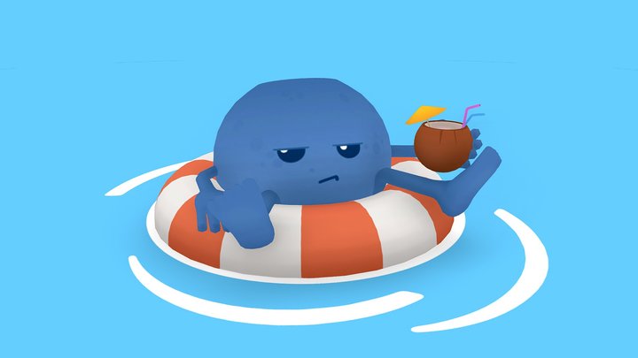 Blueberry on Vacation 3D Model