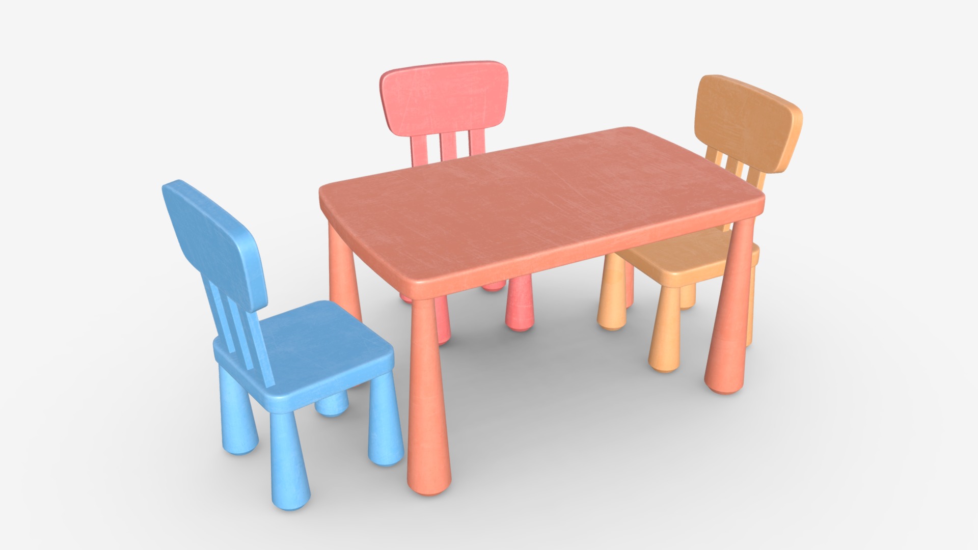 3D model Table and chairs - This is a 3D model of the Table and chairs. The 3D model is about a table with chairs around it.