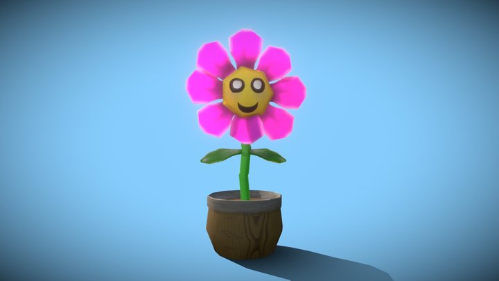 Happy Flower Person 3D Model