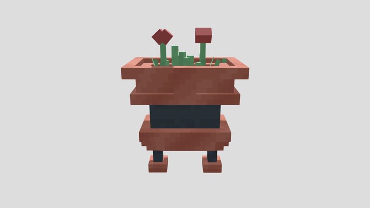 Copper flower pot 3D Model