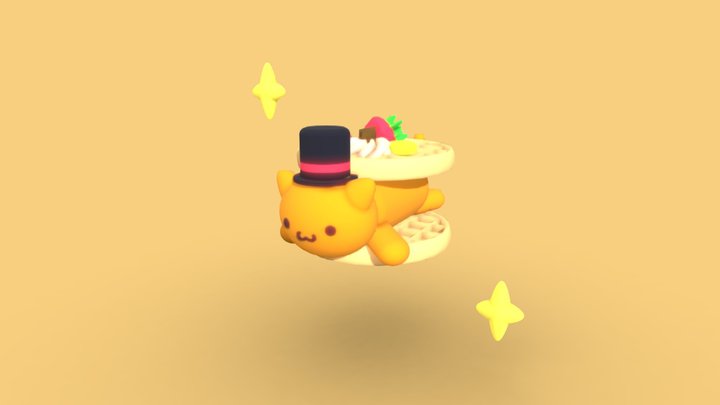 Waffle Cat Sandwich :3 3D Model