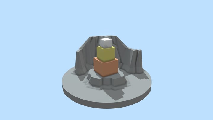 Colourful Tower Block Low Poly 3D Model