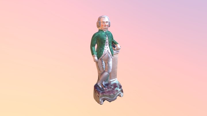 Staffordshire figure of Jean-Jacques Rousseau 3D Model