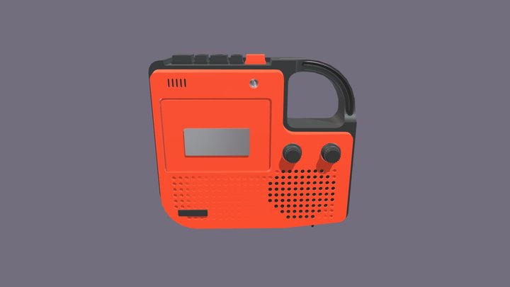 portable red radio 3D Model