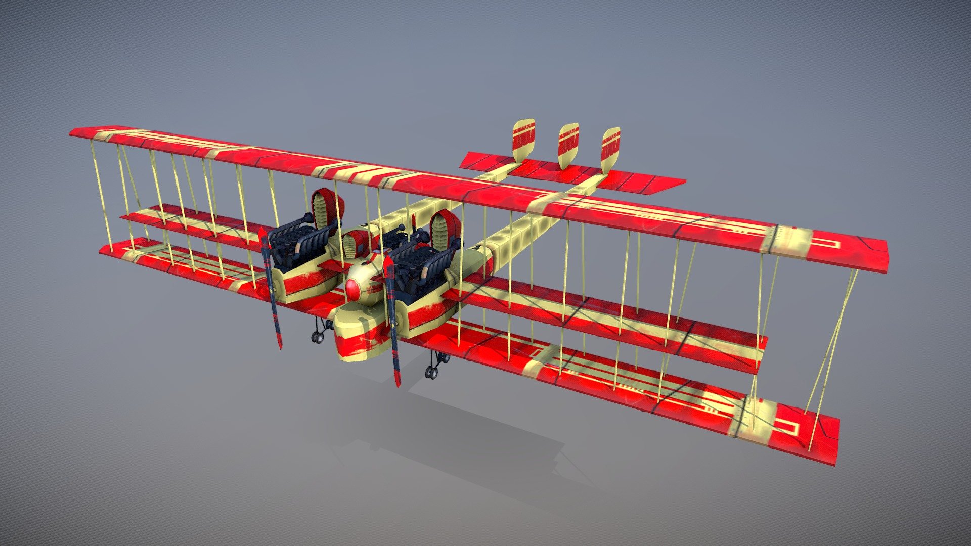 Stylized Caproni Ca.4 bomber - 3D model by Stormtroeper [5231f1f ...