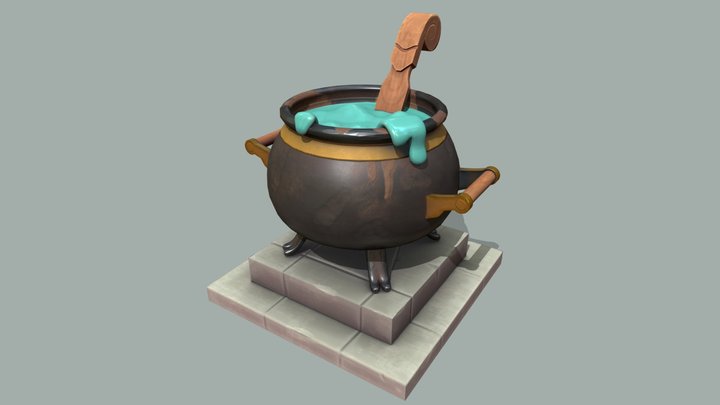 Stylized Cauldron 3D Model