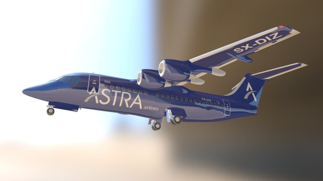 Astra Airlines flight 3D Model