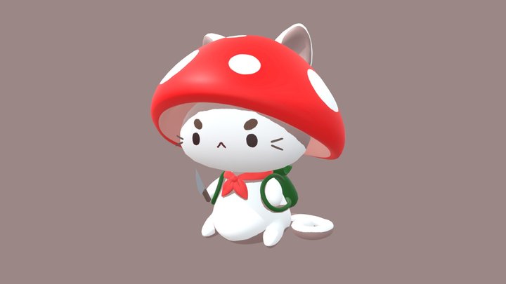 Mushroom Cat 3D Model