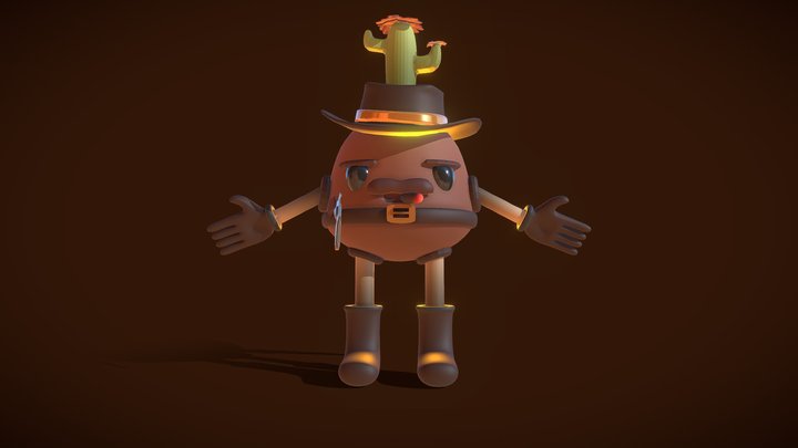 Plant Man Cowboy 3D Model