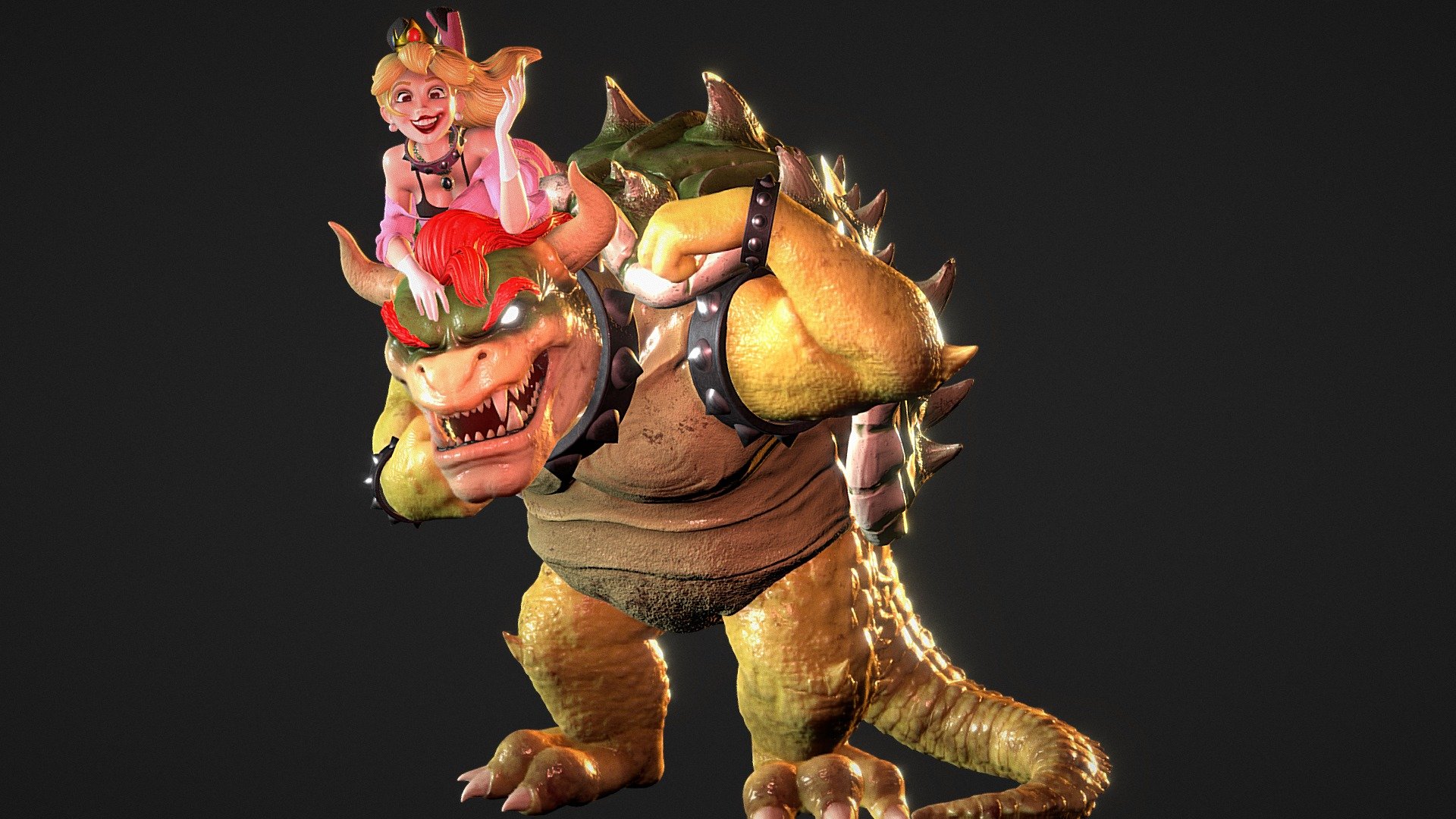 Bowser Funko Peach 3D model 3D printable