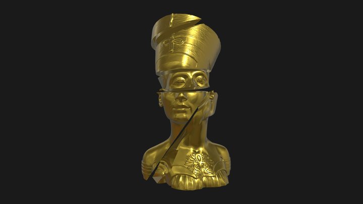 Sliced Nefertiti 3D Model