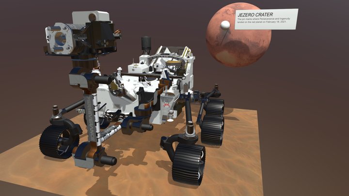 Perseverance Rover - Where it Landed 3D Model