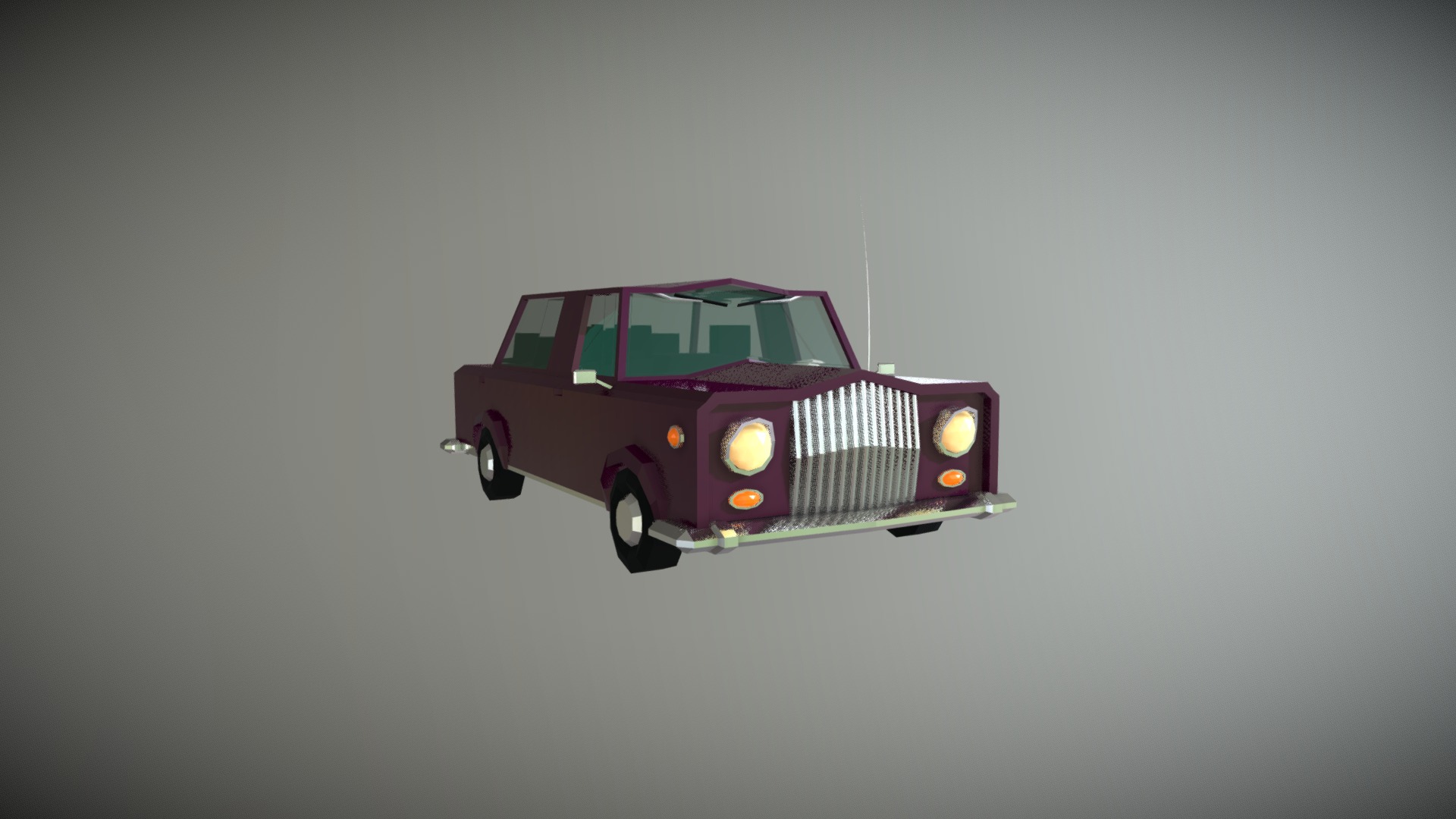 3D model Low Poly Limousine Car - This is a 3D model of the Low Poly Limousine Car. The 3D model is about a toy car with lights.