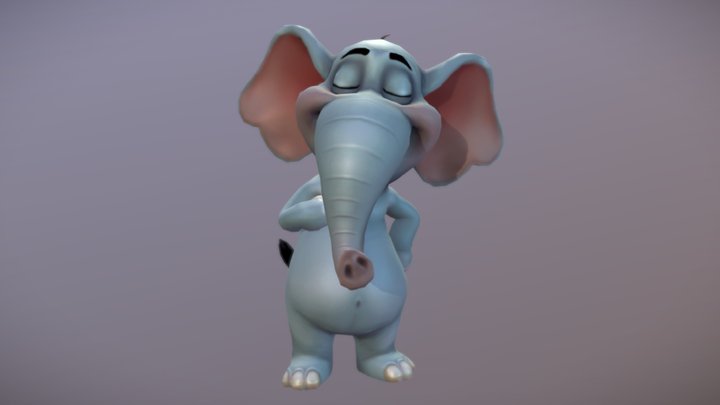Jungle Animal: Cartoon Elephant 3D Model