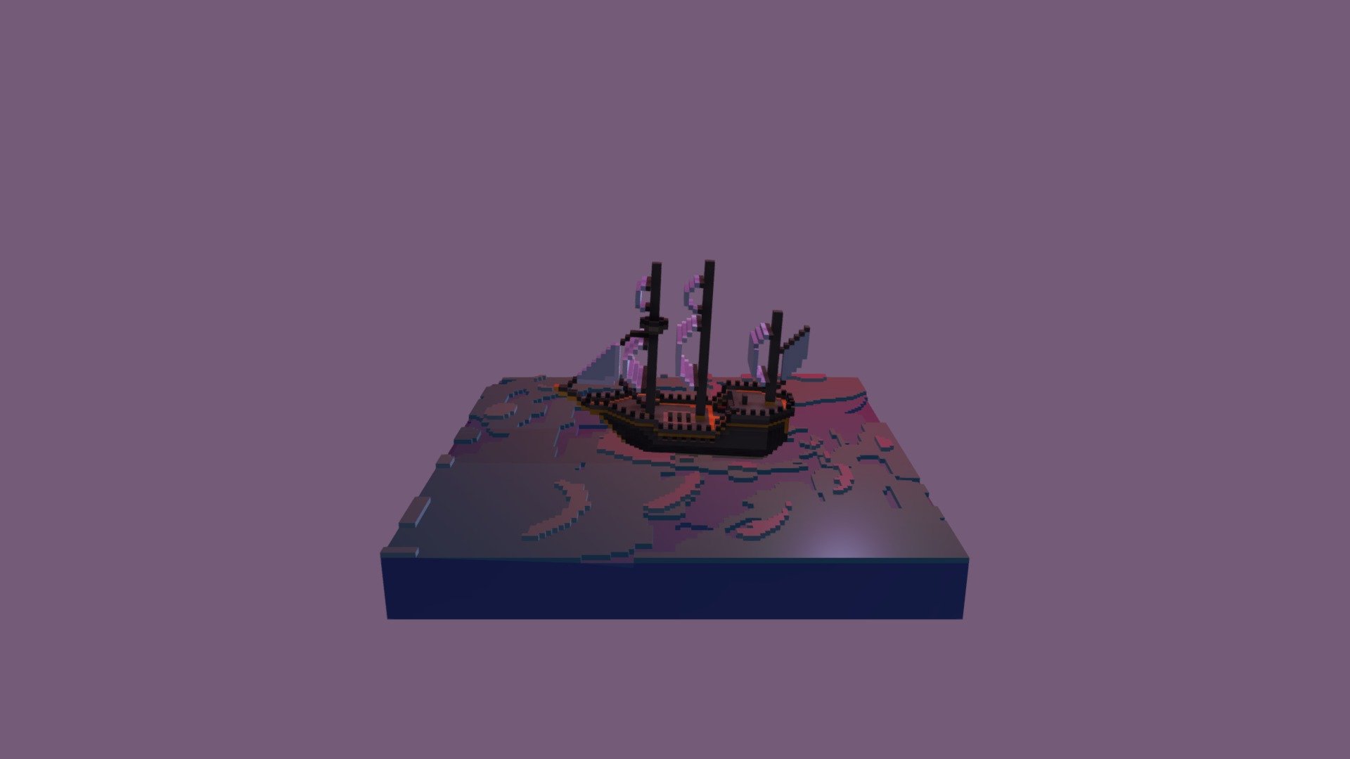 Voxel Sailing Ship