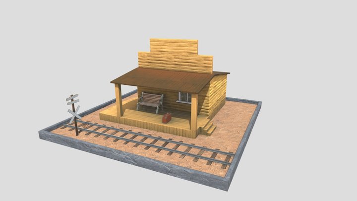 Train Station Diorama 3D Model